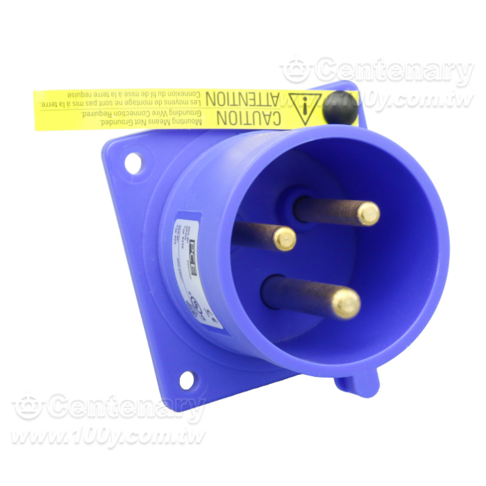 CEE-Inlet Flange 70*70 Straight 30A 2P3W 6h IP44 UL - 97684 Product Image