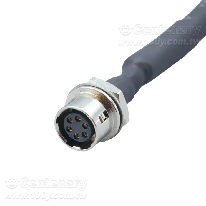 6P連接器 座裝孔/母插座 帶線 1M - 164775 產品圖片