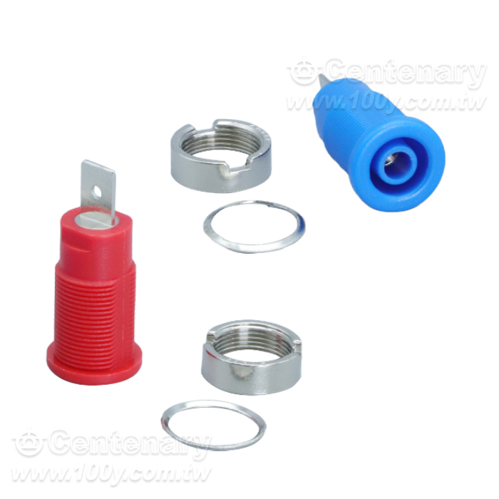 4mm safety panel socket, terminal post, plug, banana socket, nickel-plated - 164957 Product Image