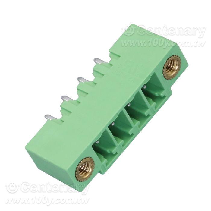 4P直針插針 Pitch:3.81mm 28-14AWG 180° 帶法蘭 - 146379 產品圖片