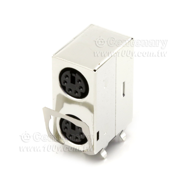 Shielded Double mini-DIN  PCB Mount Socket - 10177 Product Image