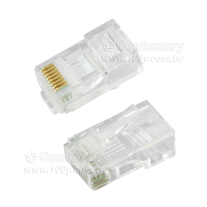 RJ45接頭三叉鍍金50u Cat.5e 8P8C【ROHS】 - 3792 產品圖片
