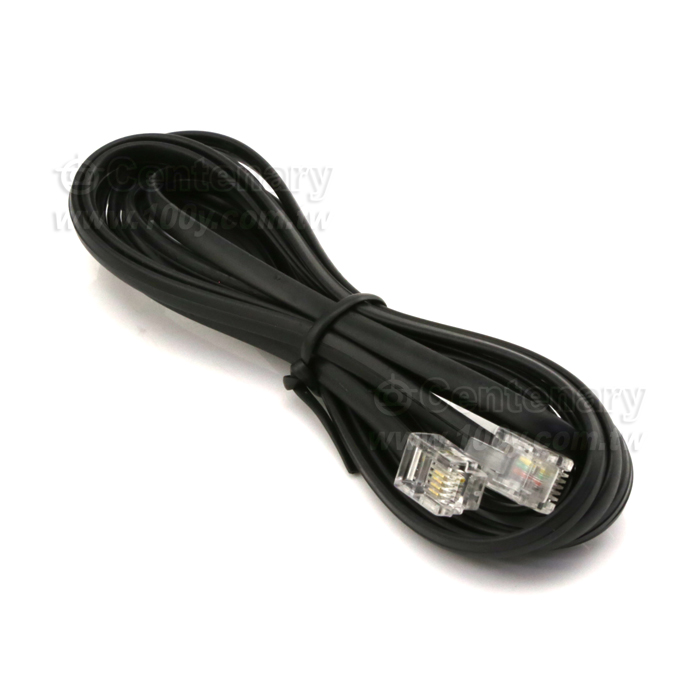 2M Telephone Cord Set /6P4C/7Ft./Black - 5684 Product Image