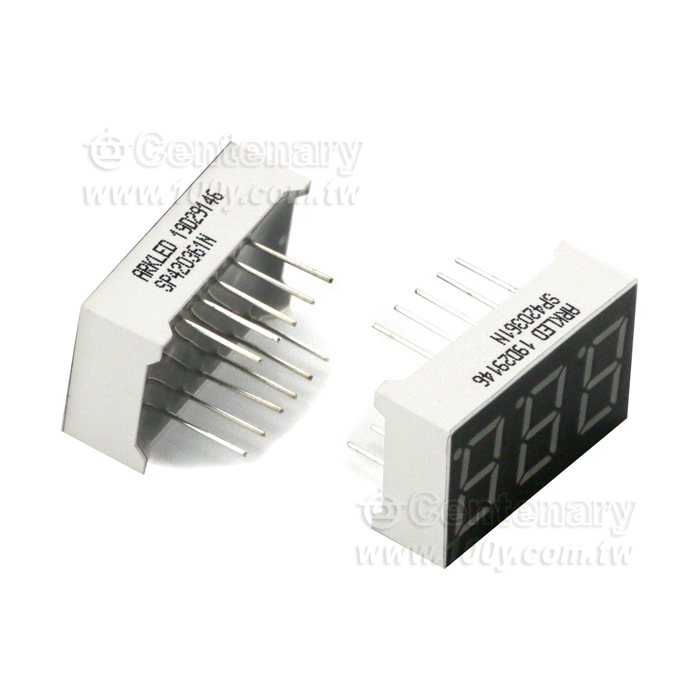 0.36英吋三位數碼管， 共陽，藍光 - 101109 產品圖片