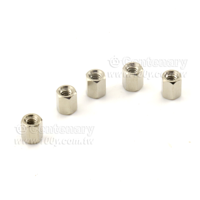 銅鍍鎳-英制(粗牙)六角銅柱雙通6mm - 153814 產品圖片