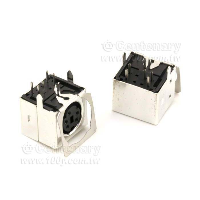 Shielded Double mini-DIN  PCB Mount Socket - 12656 Product Image