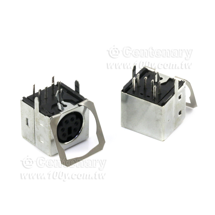 Shielded Double mini-DIN  PCB Mount Socket - 12657 Product Image