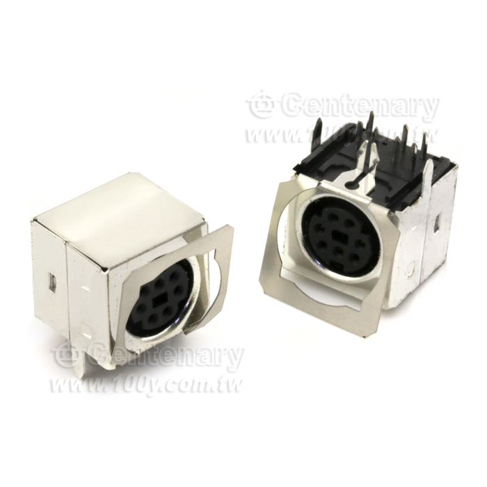 Shielded Double mini-DIN  PCB Mount Socket - 12658 Product Image