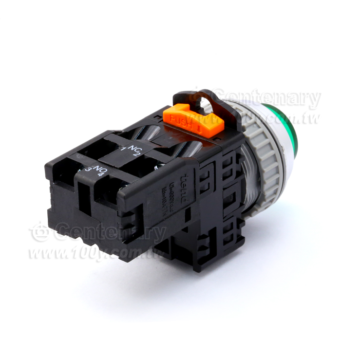 30mm按鈕開關24V鎢絲燈/1a1b綠凸頭 - 30591 產品圖片