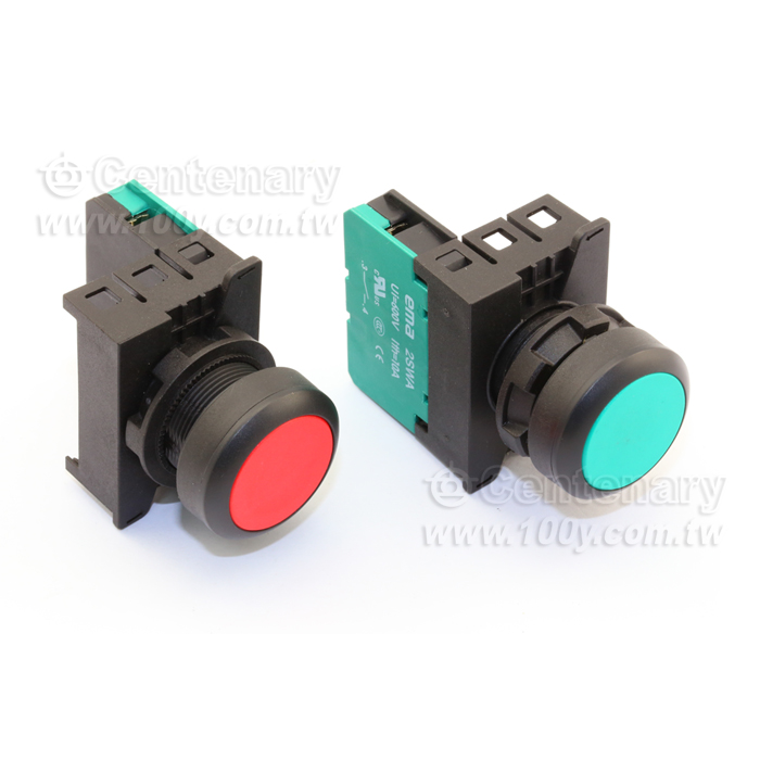 ψ22mm 開關復歸+1A接點 紅(ROHS) - 41414 產品圖片