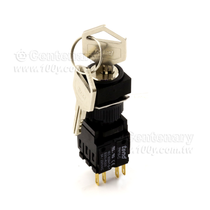 16m/m鑰匙圓型開關2段 IP40 (ROHS) - 48757 產品圖片