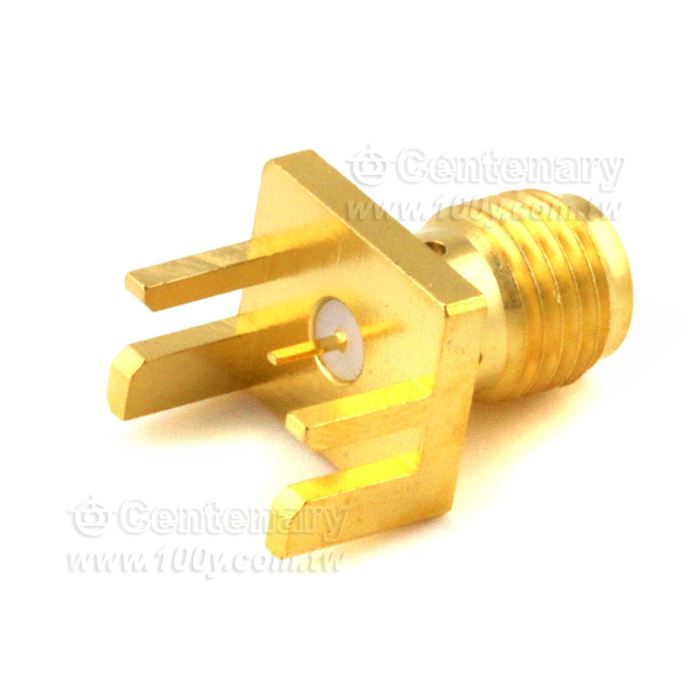 SMA jack PCB mount end launch (T=1.73) with tab contact (W=0.5;T=0.25;L=2.55); 18GHz VSWR1.2 - 56829 Product Image