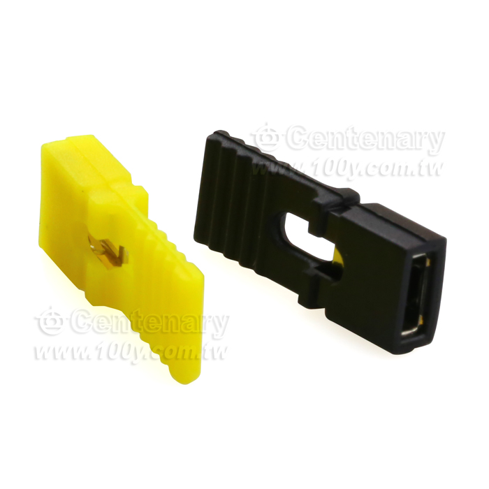 P:2.54 長柄跳線帽-短路帽 H: 13.5mm  黃色【ROHS】 - 57002 產品圖片