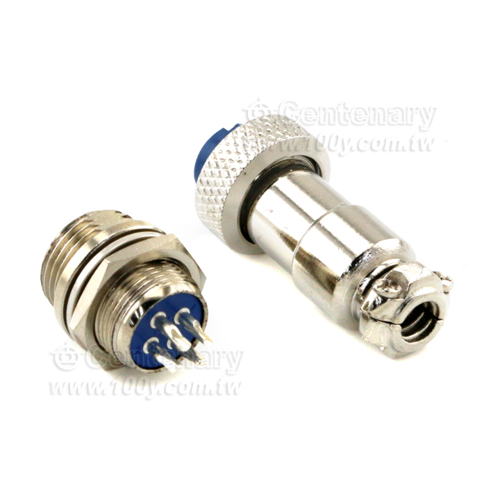 12mm螺紋開孔  4P連接頭 =GX12-4TS+4ZP - 70124 產品圖片