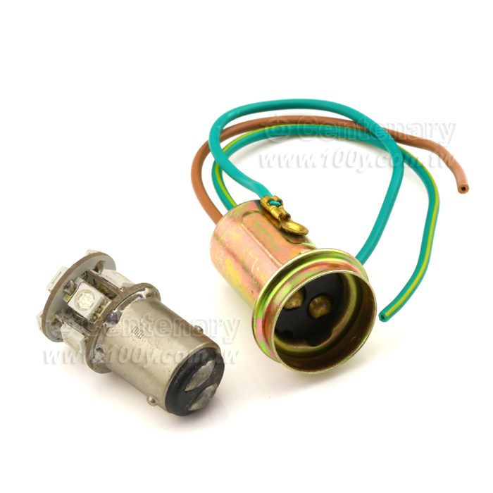 BA15雙點 LED燈座帶線 - 63629 產品圖片