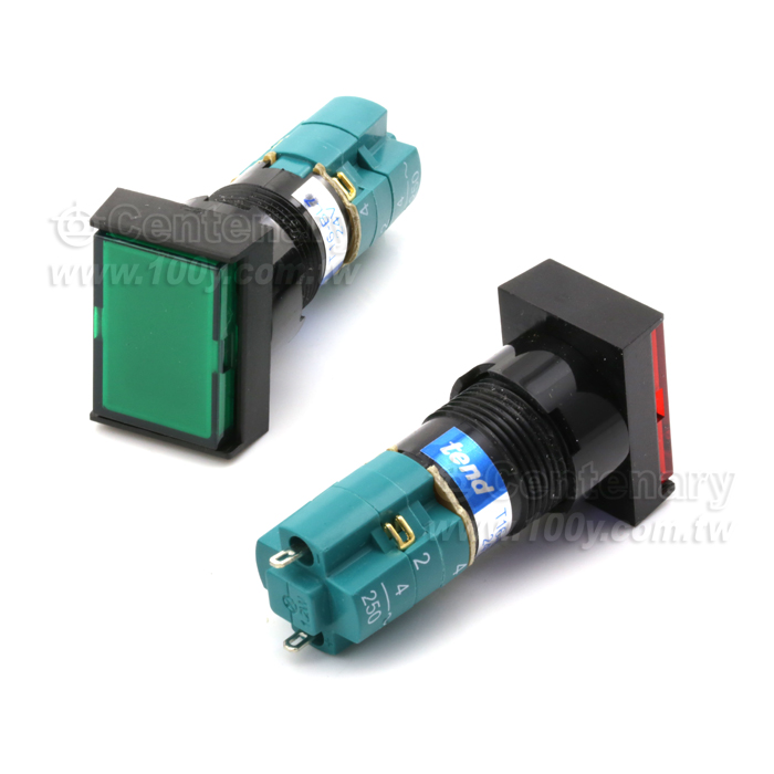 16m/m Illuminated Rectangular Push Button Switch (Momentary) - 64725 Product Image