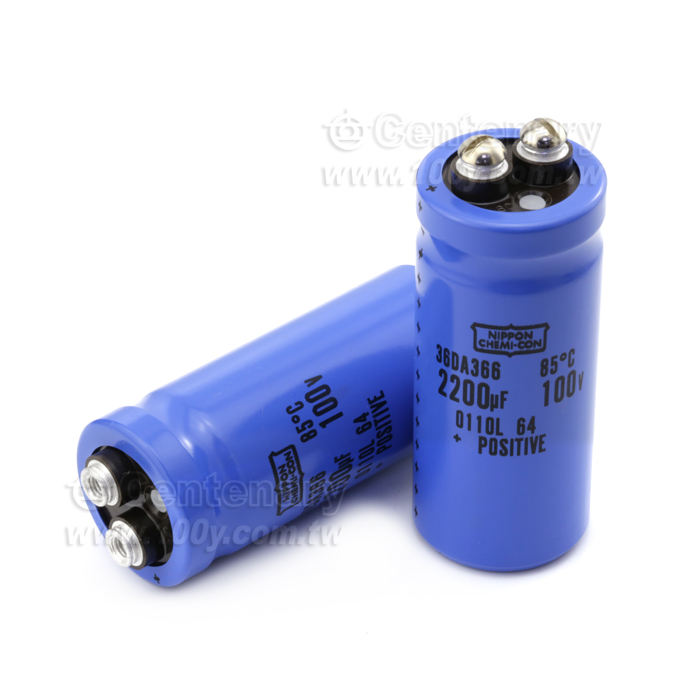 NIPPON CHEMI-CON_2200uF/100V Screw Terminal Large Can Capacitor - 66571 Product Image
