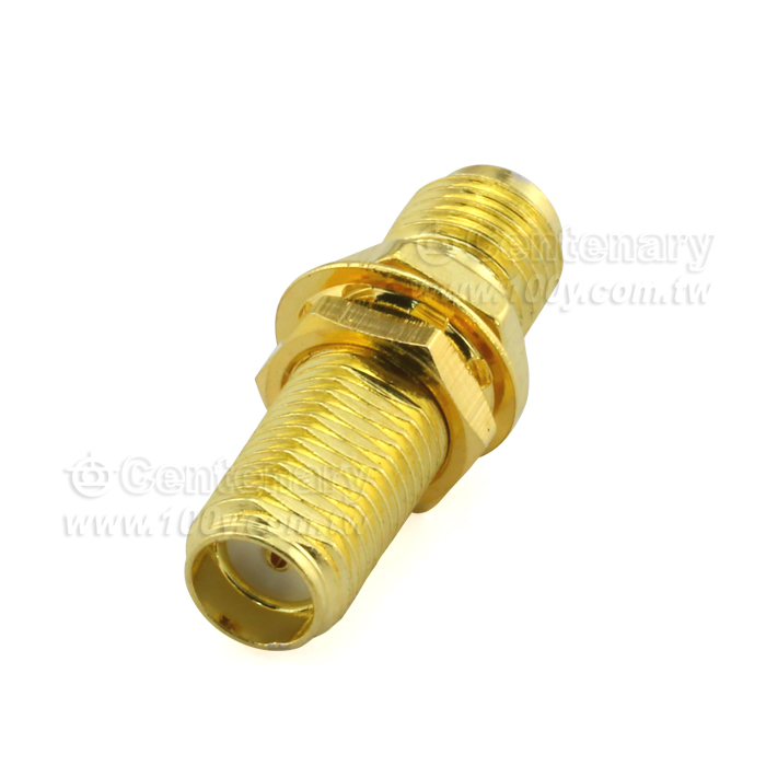 All Copper Gold Plated SMA Double Female Outside the Hole With a Screw Nut - 104851 Product Image