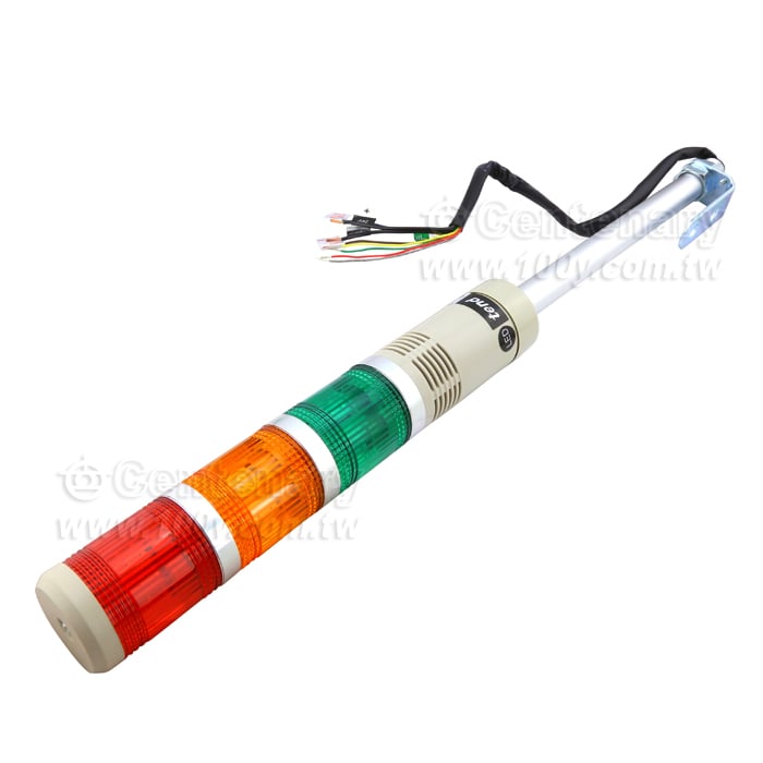 φ40 桿式三層閃光蜂鳴警示燈 紅橙綠 LED 24V - 138951 產品圖片
