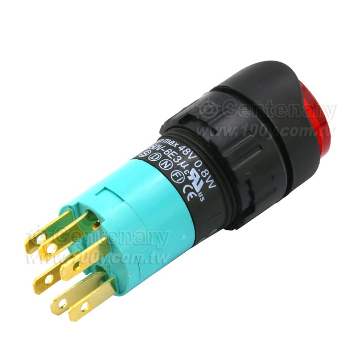 圓形復歸IP40.插端1P+深綠+24V - 87740 產品圖片