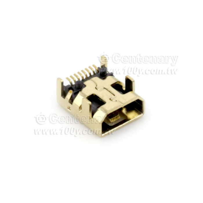 MiniUSB 8P/F 180° 1u" 鍍鎳 ROHS - 92074 產品圖片
