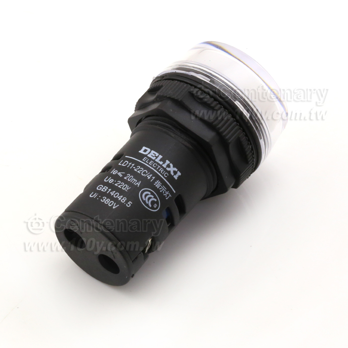 φ22 全塑罩長殼-指示燈 白色 AC220V - 115938 產品圖片