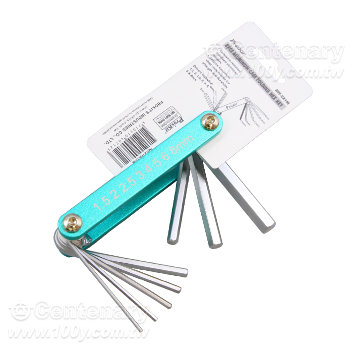 8PCS Aluminum Case Folding Hex Key - 94802 Product Image