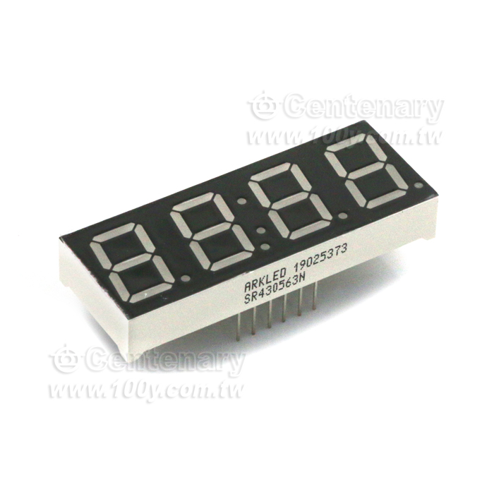 0.56" 4字時鐘型七段顯示器 共陽 高亮紅色 - 95095 產品圖片