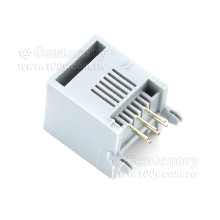 RJ12 電話插座 6P6C 灰色PCB 90° - 97657 產品圖片