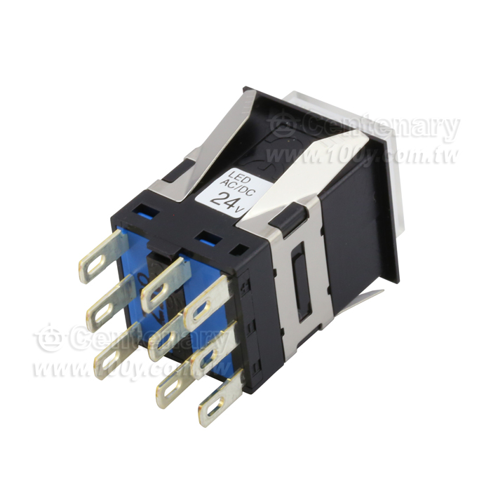 正方形照光按鈕開關 瞬時型 DPDT 純白色 - 111996 產品圖片