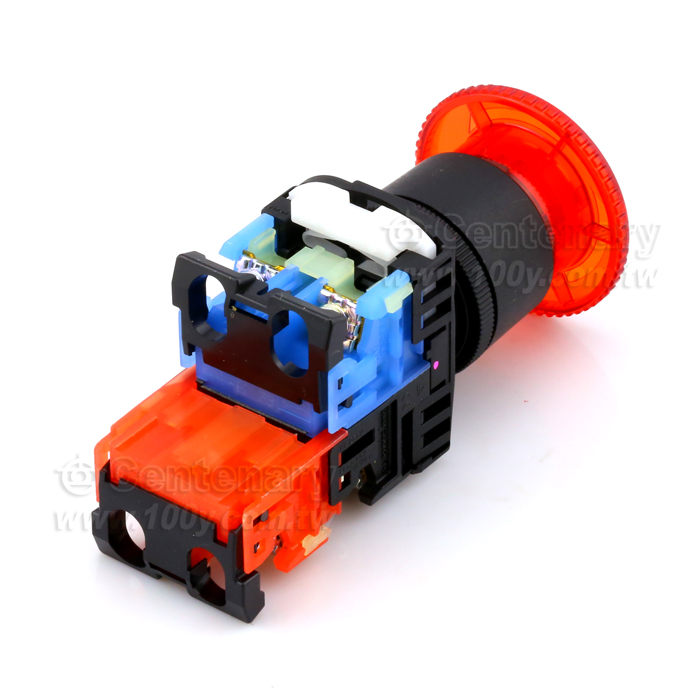 22mm_緊急LED 全透明按鈕開關1NO+1NC - 97635 產品圖片