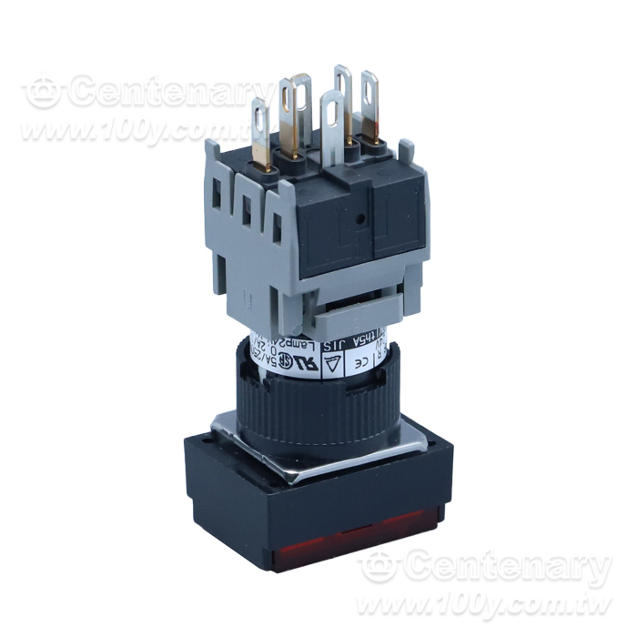 Fuji Electric_帶燈按鈕開關長方基座瞬動型 - 99576 產品圖片