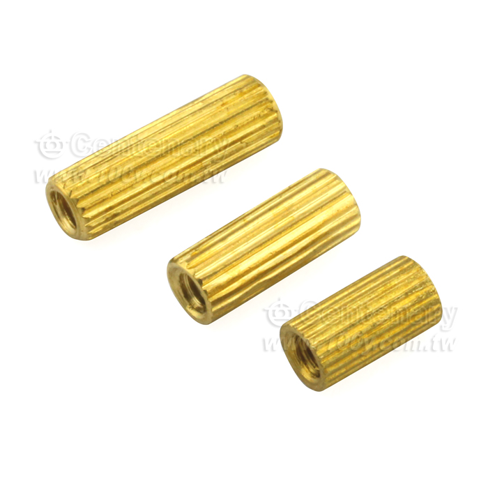 雙通圓形滾花雙通 銅螺柱 M2*30 - 145123 產品圖片