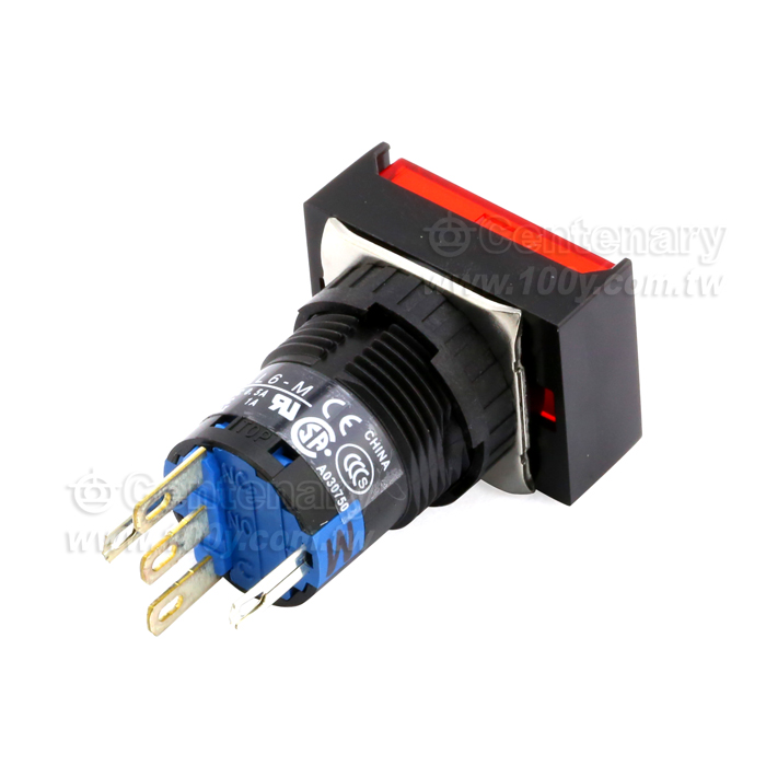 φ16 長方形LED照明復歸按鈕開關 綠色 - 107858 產品圖片
