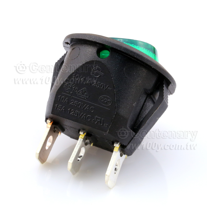 紅按鈕/黑底 (ROHS) 燈:250V - 52426 產品圖片