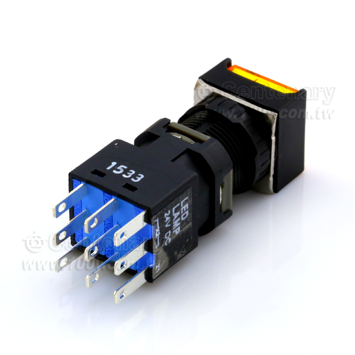 帶燈按鍵開關 黃色 LED 24VDC - 44182 產品圖片