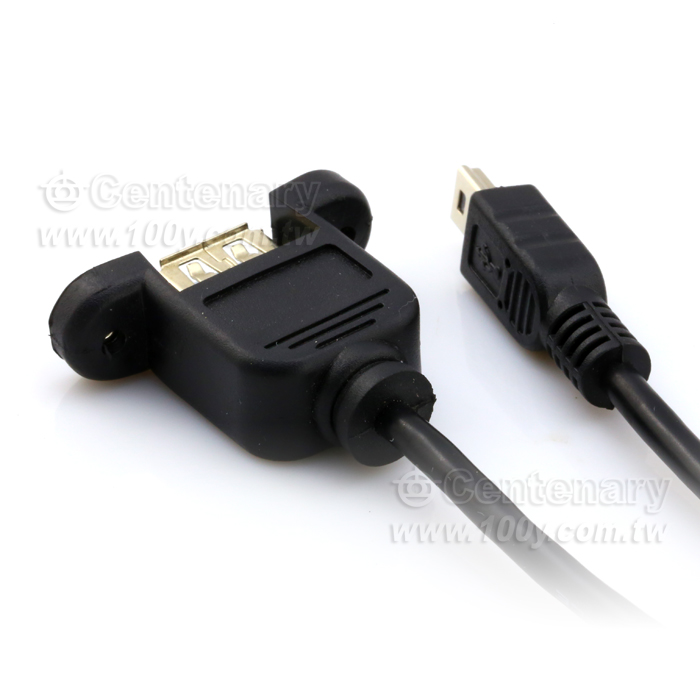 USB2.0母座(含固定座)轉MINI USB 公 - 108490 產品圖片