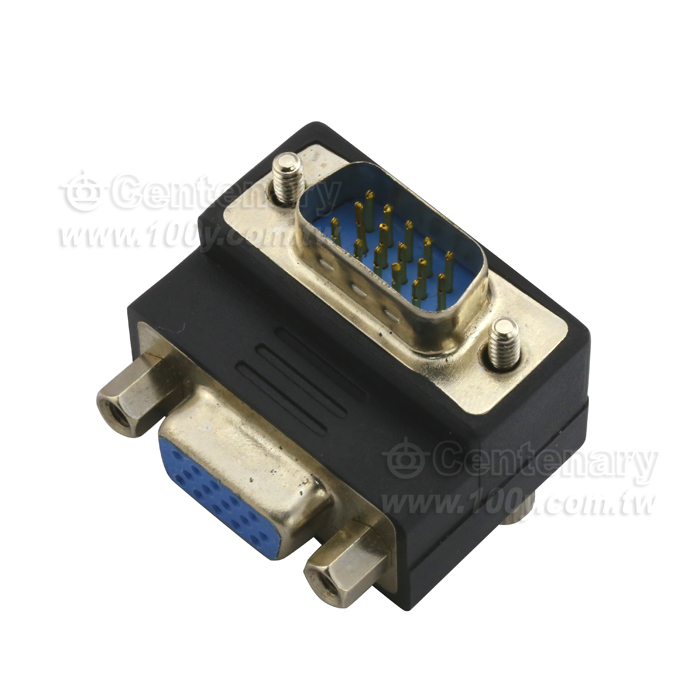 VGA 直角轉接頭 3排15公/15母 90度 - 102049 產品圖片