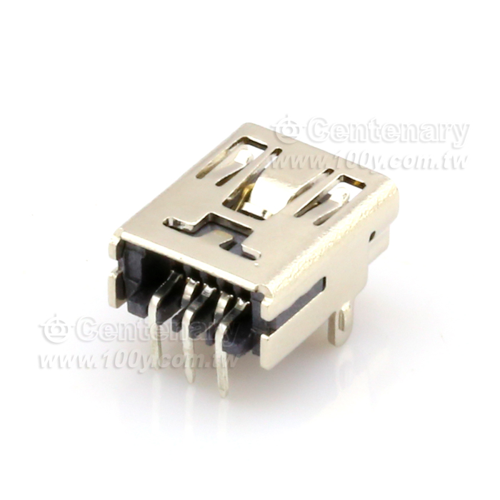 MiniUSB 5P/F 90° (ROHS)2腳插板 - 49867 產品圖片