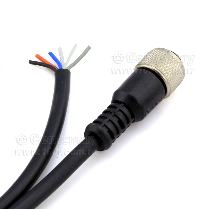 Straight hole in the first four female head _M12 waterproof sensor cable - 166115 Product Image