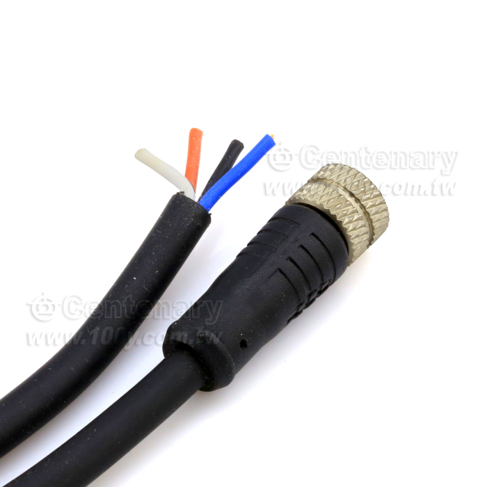 Straight Hole In The First Four Female Head M12 Waterproof Sensor Cable - 112515 Product Image