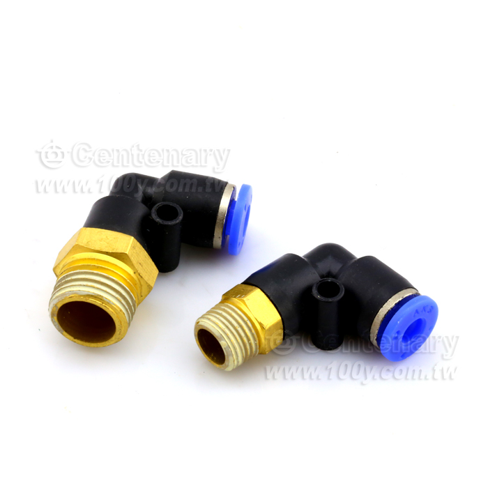 PL螺紋快速氣動彎接頭L型  接管口徑8mm - 44629 產品圖片