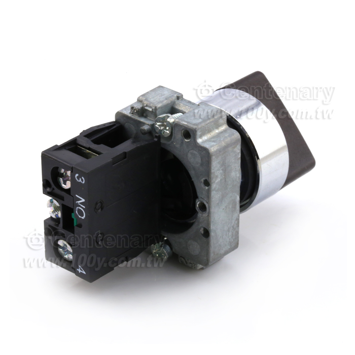 Φ22mm  2段選擇開關 停置 1a(1常開) 黑 - 93644 產品圖片