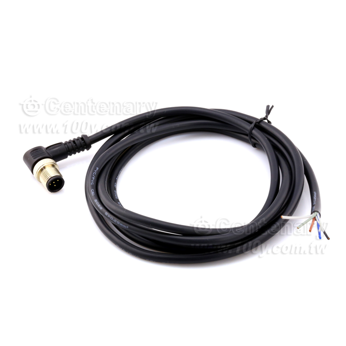 4P彎公頭 M12防水傳感器連接線 2M - 112501 產品圖片