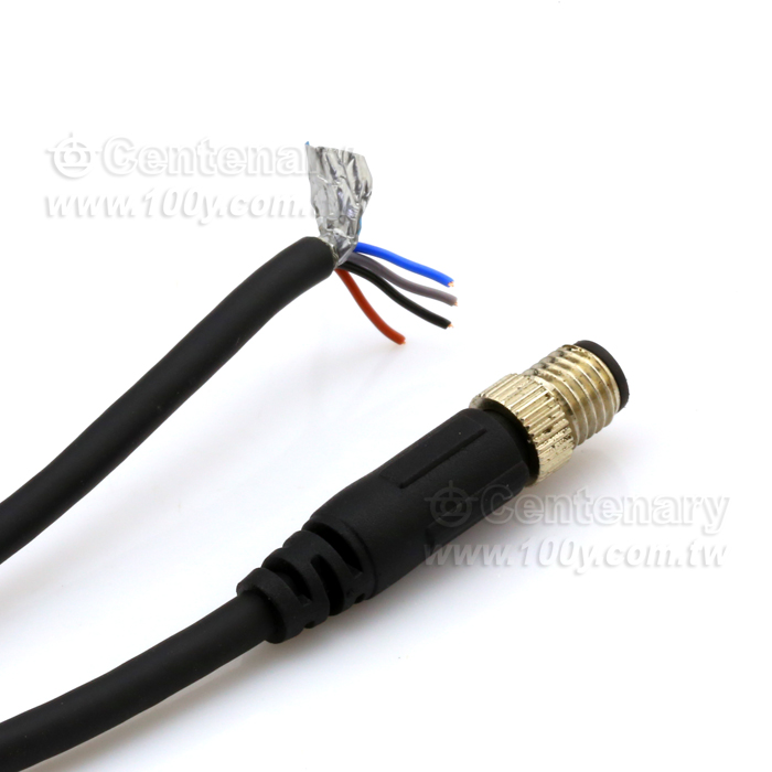Straight Needle In The First Four Male Head _M12 Waterproof Sensor Cable - 166102 Product Image