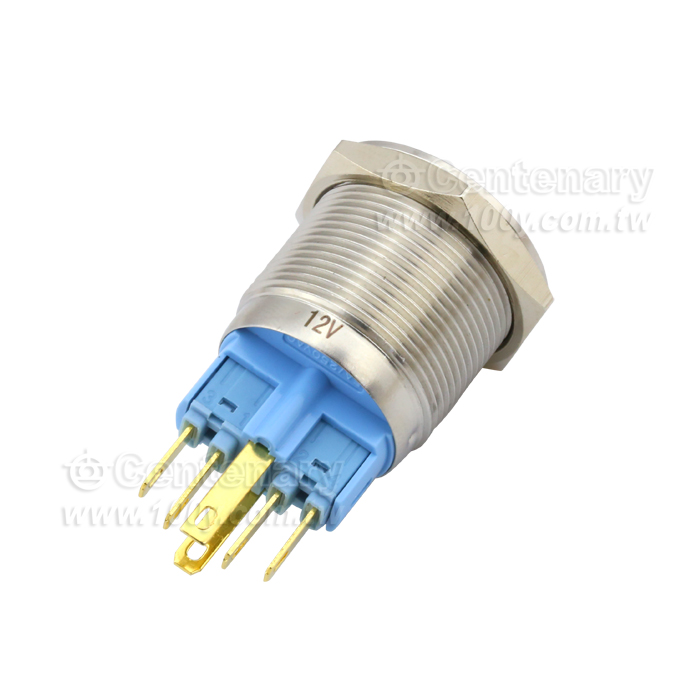 22mm不銹鋼環形自鎖帶燈按鈕 LED12V 紅色 - 113828 產品圖片