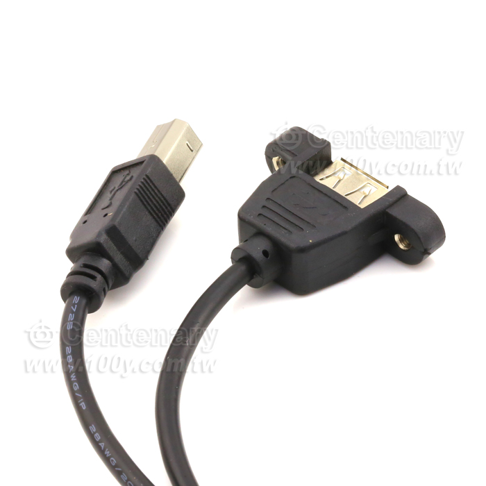 USB 2.0 BM/AF 耳孔螺絲延長線 0.3M - 128705 產品圖片