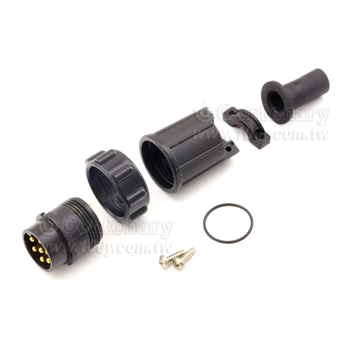 Maxi-Con Series Circular Connector Plug, Male Pin Solder Cup Gold - 114741 Product Image