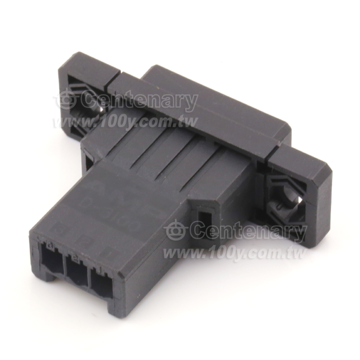 TE 3 Position Rectangular Housing Connector Plug Black 0.150" (3.81mm) - 114462 Product Image