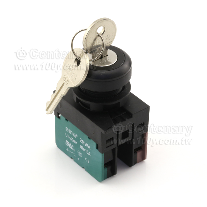 Keylock Switch-3 positions,left&right maintained 90°(two inlets) - 52226 Product Image